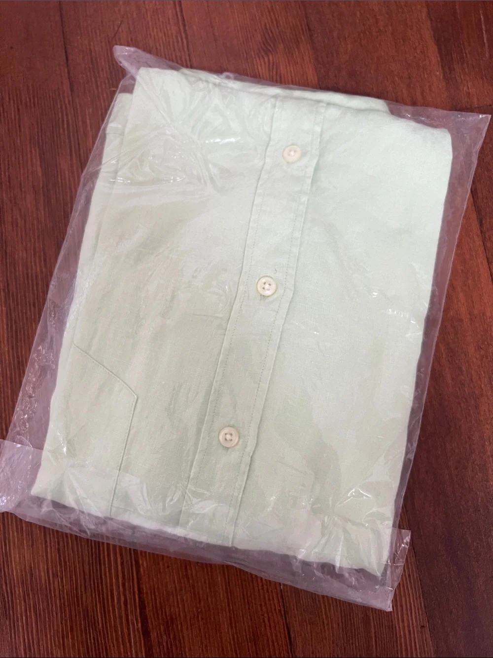 J. Crew Light Green 100% Linen Button-Down Shirt